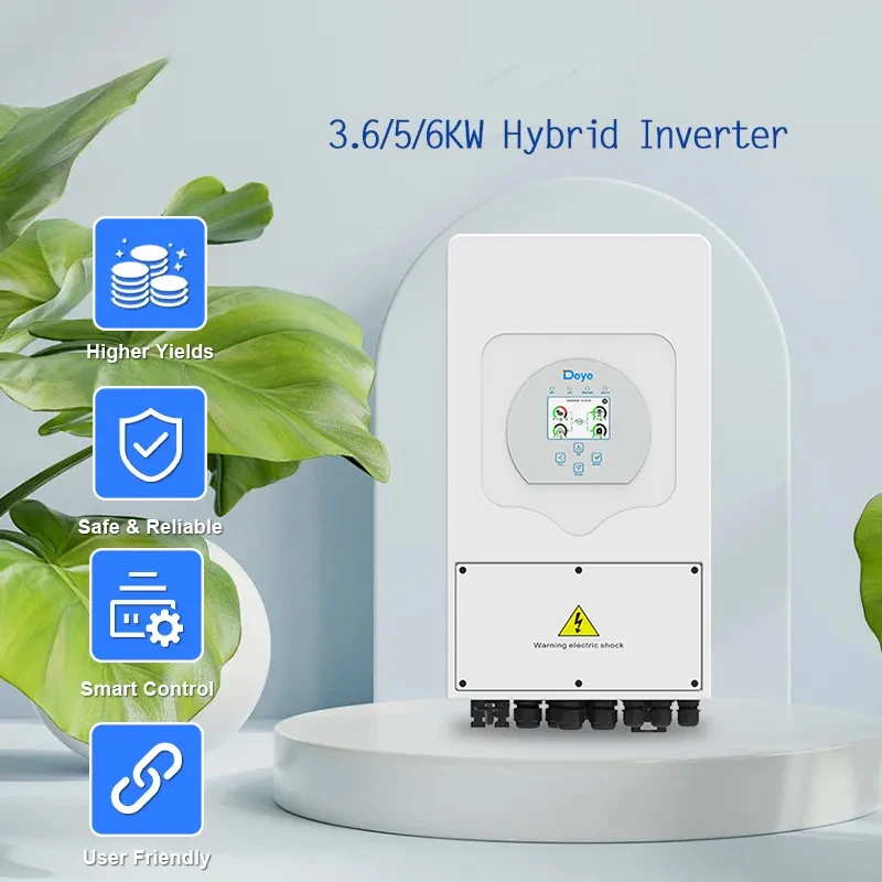 Tax free DEYE stock 48v Hybrid solar Inverter pcb and display high power 6kw ip65 3 Phase pure sine wave 5kw off grid inverter
