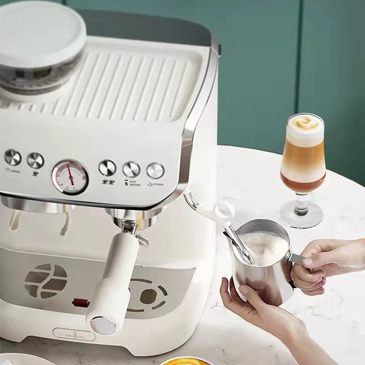 Professional Espresso Coffee Maker Machine Semi Automatic Commercial Single Serve Coffee Maker With Milk Frother