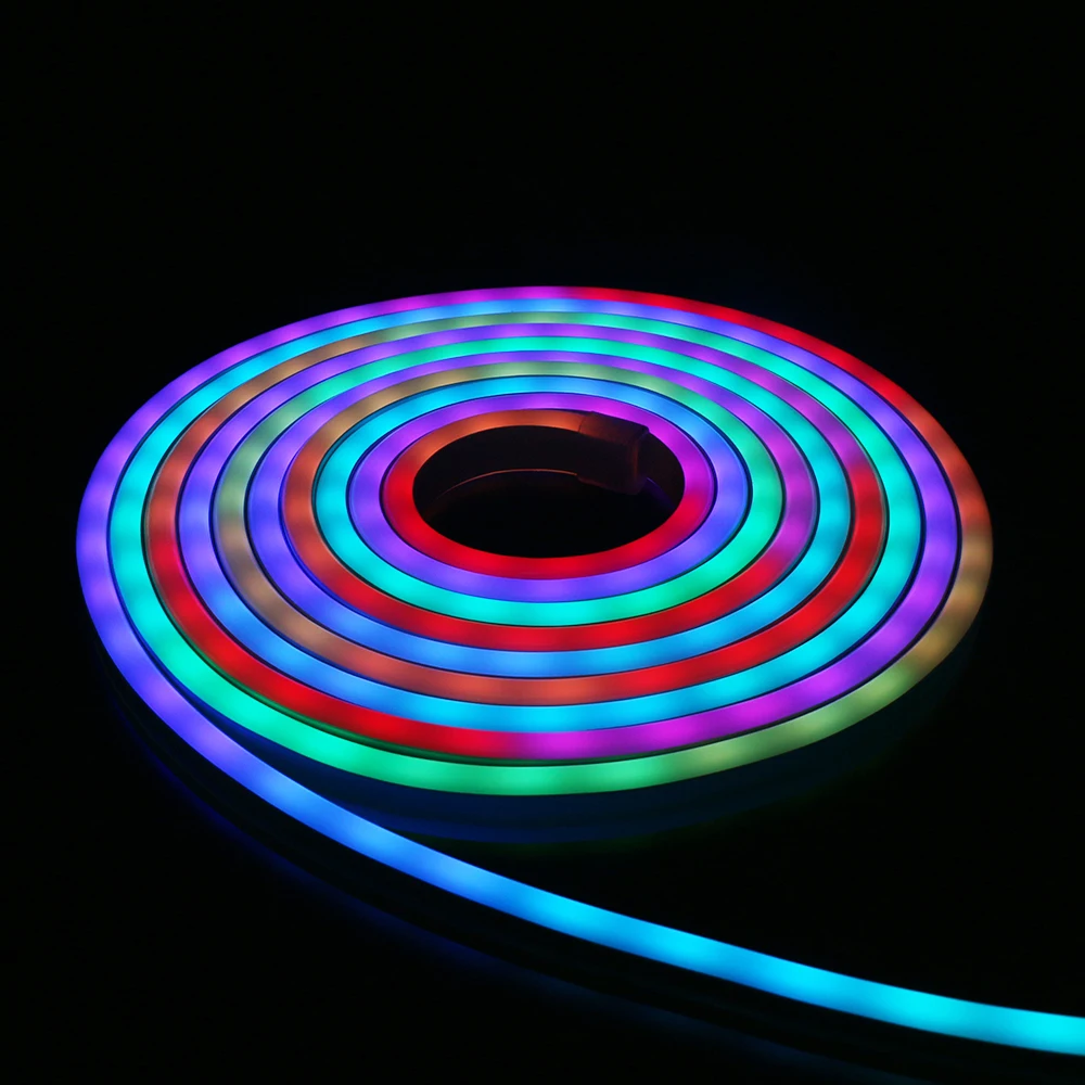 Распродажа неоновая полоса RGB волшебный цвет водонепроницаемая 1 см 2 5 для резки IP67 12 В 24 180 градусов