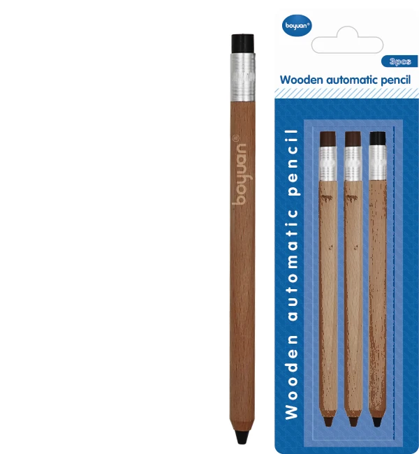 
Nature wood hand lead automatic pencil promotional cheap mechanical pencil 