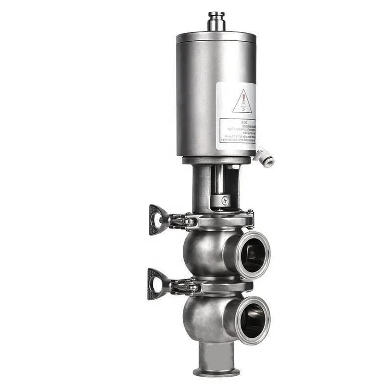 3A DIN Pneumatic Stop Reversing Valve (Double Seat)  ss304 ss316l