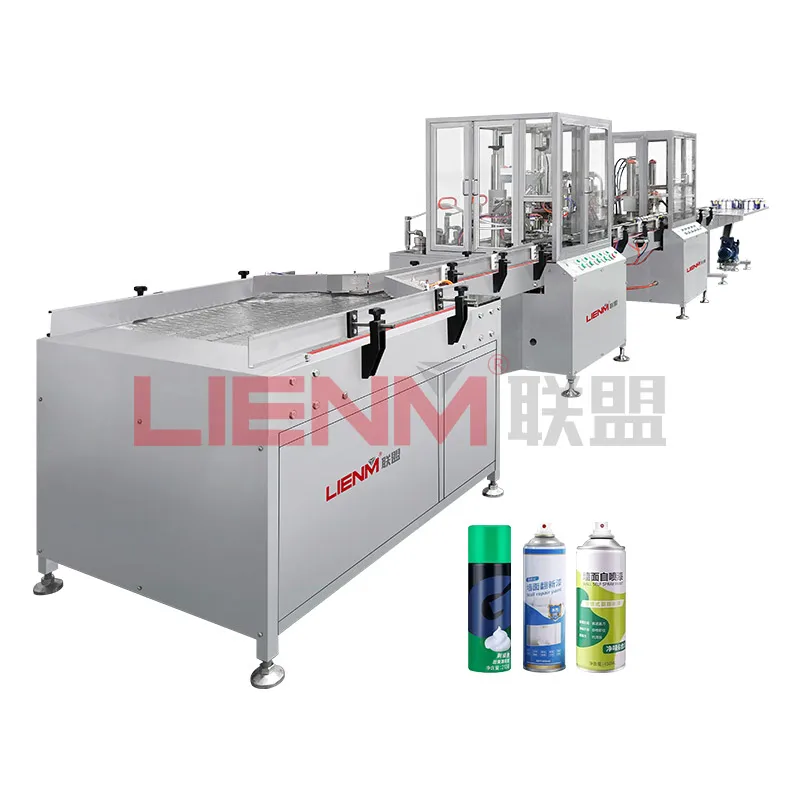 Factory price automatic aerosol filling machine aerosol spray paint liquid filling machine production line