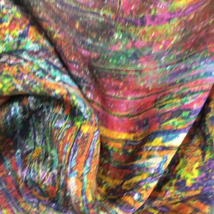 Индивидуальный дизайн цифровой печати, жоржет атласная шелковая ткань для платья