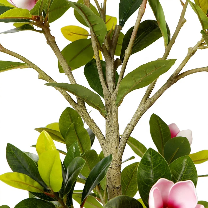150cm artificial plant with flowers Chinese style home decoration potted artificial magnolia tree