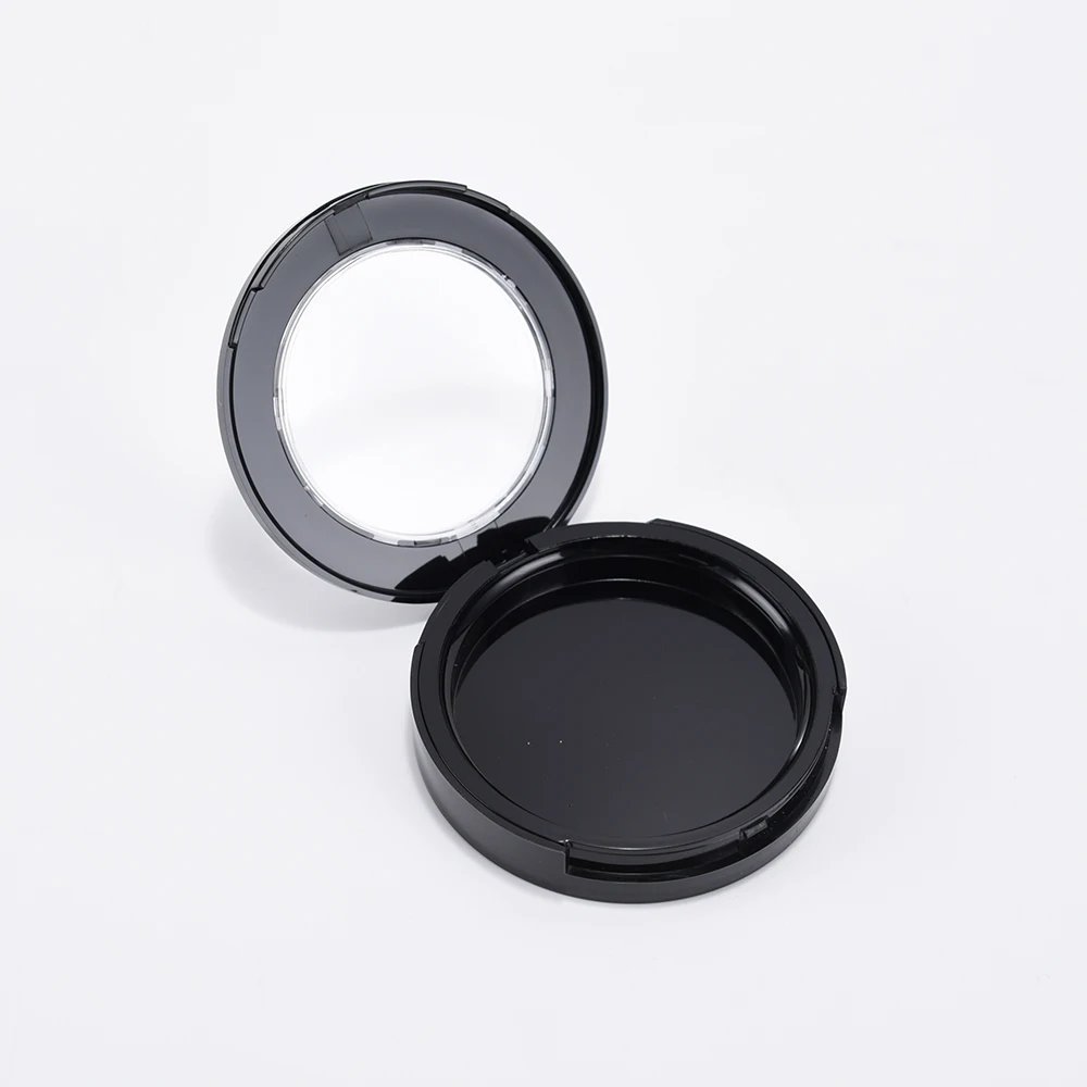 simple style plastic empty pressed powder makeup compact container cosmetic press powder compact case packaging