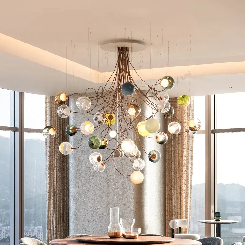 Customized Postmodern Style Office, Living Room, Exhibition Hall, Luxurious Modern Water Droplet LED Pendant Light