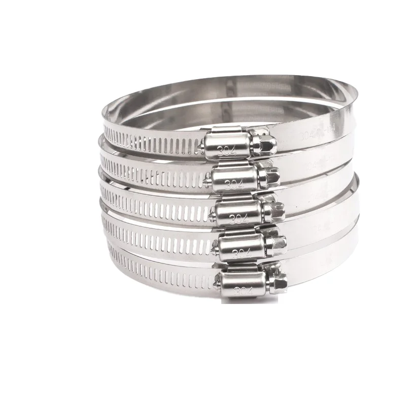 Hot Sales 304 stainless steel American hose clamp strong clamp pipe card photovoltaic bridge safety monitoring coal Hood collar