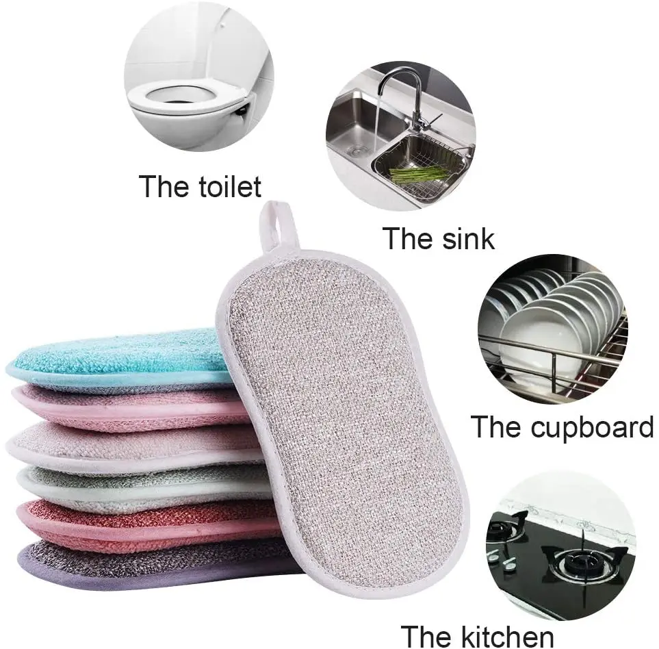 
Microfiber new kitchen microfiber sponge kitchen cleaning dishwashing sponge washable kitchen sponge 