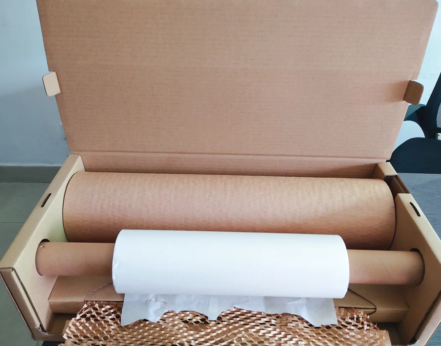 Transport environmentally friendly recyclable roll gift mobile phone mailing packaging kraft paper pad transport packaging honey