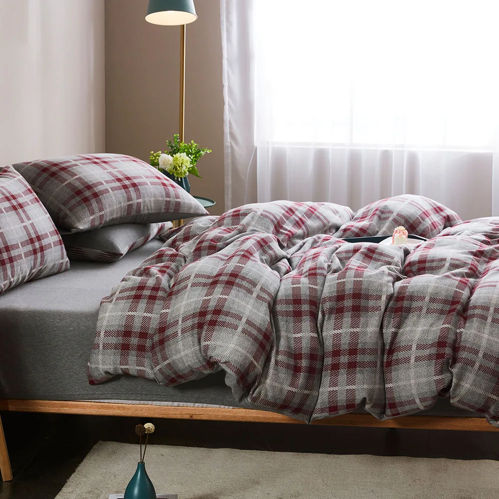 Упаковка под заказ, высокое качество, мягкий 100% хлопок, жаккардовый вязаный плохой лист, Комплект постельного белья из хлопка