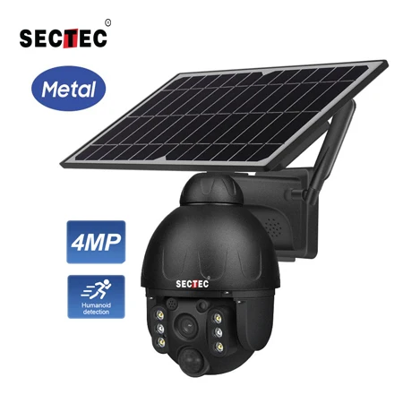 Sectec новая HD 4MP CCTV-камера видеонаблюдения, беспроводные IP Wifi Наружные камеры, водонепроницаемая 4MP Солнечная PTZ-камера