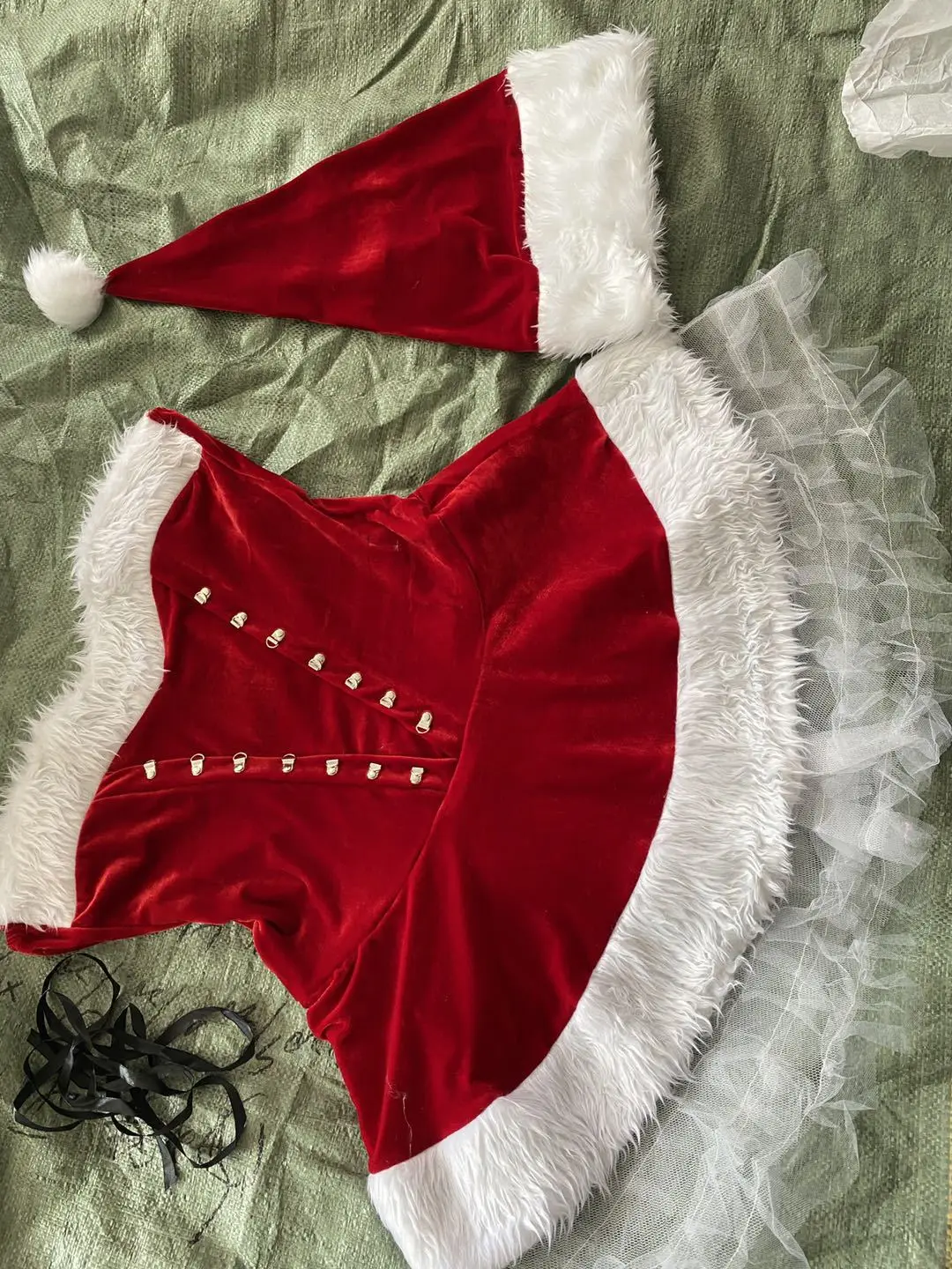 Женский костюм деда миссис Клаус из 2 предметов для косплея Рождественский мини-костюм с высокой талией платье с шапочкой