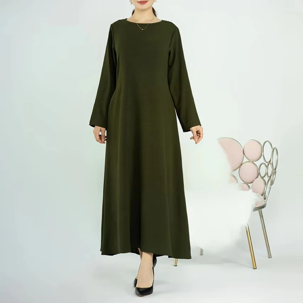 Closed Crepe Inner Slip Abaya with Pockets Manufacturer Dubai Modest Women Muslim Dress Islamic Clothing Wholesale Custom Abaya