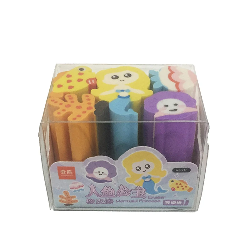 Promotional Good Price Funny Rubber Eraser Customize Logo Pencil Erasers Set For Students
