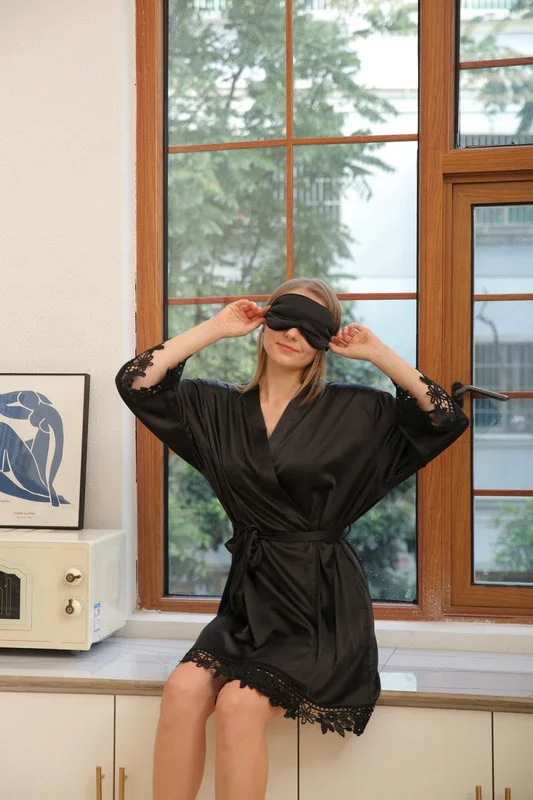 FUNG 3031 Hot Sell Bridesmaid Floral Chinese Silk Robe