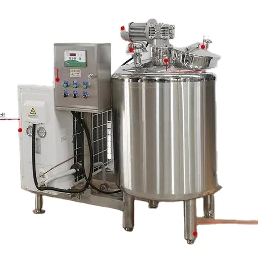 500 liter Food Processing Line Dairy Products Yogurt Milk Cooling Tank Storage Tanks Cooler Condenser Chiller