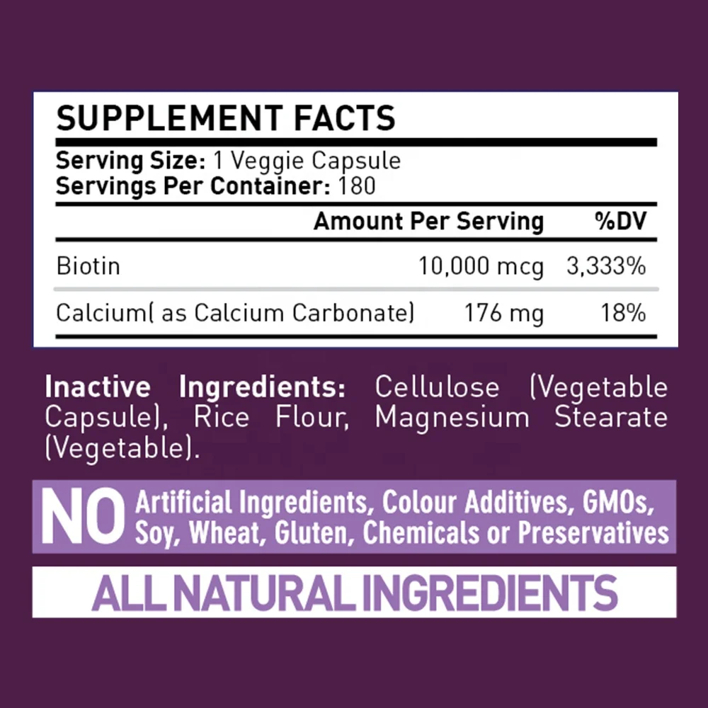 
GMP Certified Facilities All Natural Biotin Hair Vitamins Skin Lightening Pills Capsule 