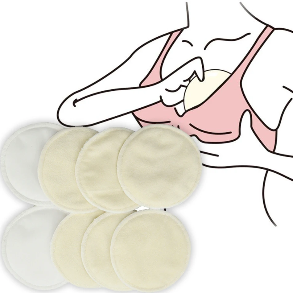 Высококачественные прокладки из бамбукового волокна моющиеся трехслойные для кормления грудью многоразовые