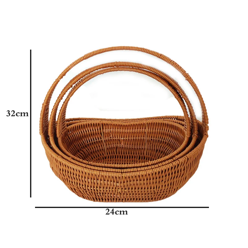 New products sells rattan like handmade outdoor picnic basket portable shopping vegetable basket fruit basket free BPA