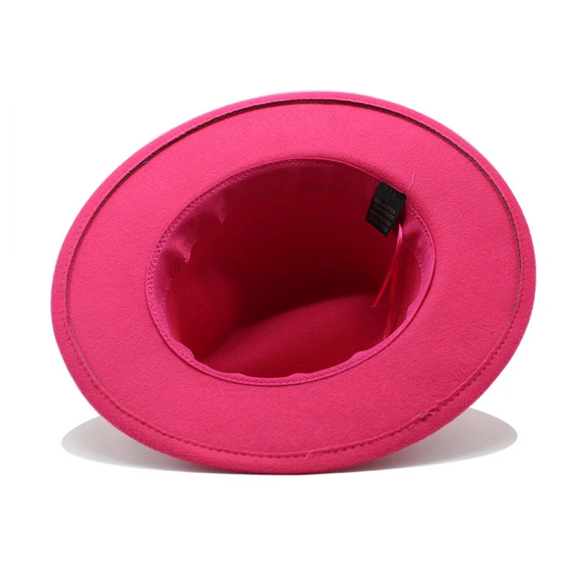 18 Colors High Quality Wholesale Fedora Hat For Men Different Color Wide Brim Fedora Hat For Women Belt Buckle Fedora Hat