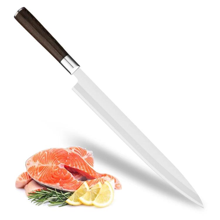 Japanese 300mm Slicing Sashimi Knife 5cr15 Sakimaru Sushi Knives Stainless Steel Sushi Knife With Wenge Wood Handle
