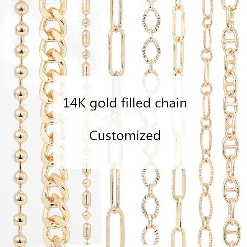 Hot Sale Jewelry Accessories 14K Gold Plated Chain O-Shape Brass Chain For Making Necklace Bracelet
