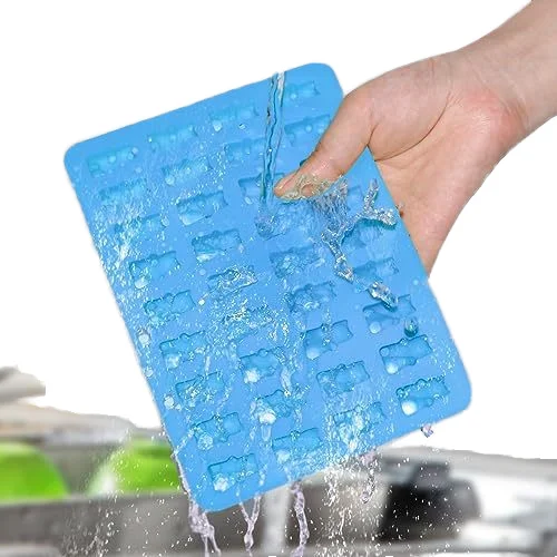 2024 Mini bear Shape 50 Cavity Silicone Mold for pet Chocolate Jello Gummy Candy Custom cartoon bear silicone baking mold
