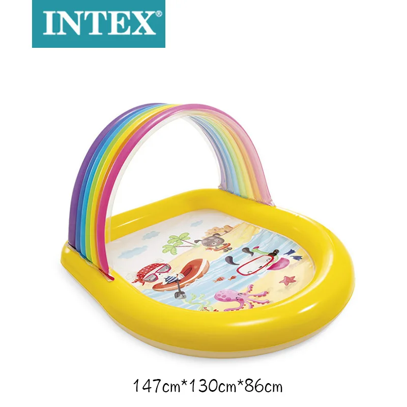 A0731 Intex 57156 plastic mini inflatable roof play center water park sports kids baby outdoor swimming pool with slides