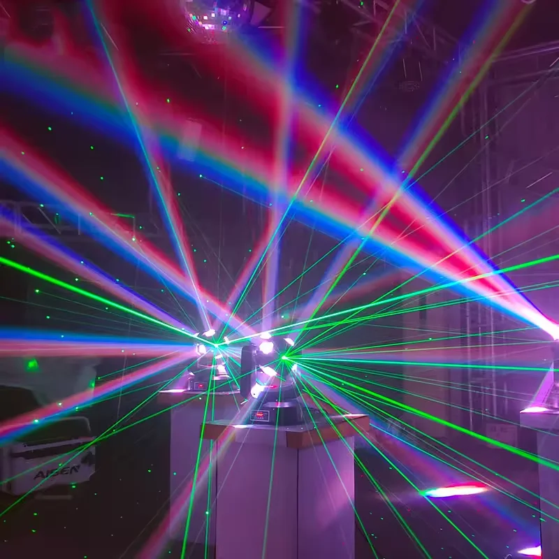 Led Arm Wind Fire Wheel 150w Moving Head Light Club Dj Equipment Auto Dmx512 Green Laser Party Stage Lights