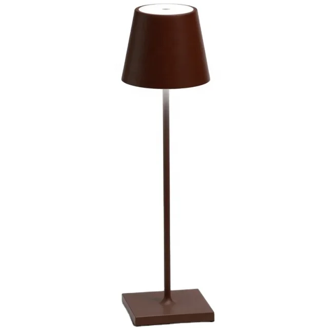 Modern Hotel Rechargeable wireless desk Lamp Metal Portable Outdoor 5200 mah battery Cordless Table Light