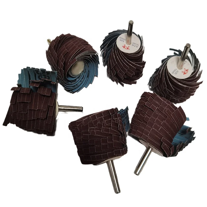 Handle Louver Wheel Abrasive Cloth Grinding Head 6mm Rod Polishing Grinding Head Abrasive Cloth Wheel Polishing Tool