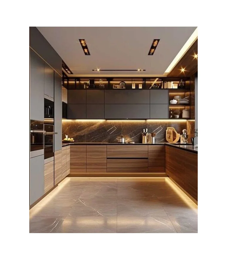 Modern home modular kitchen cupboard cabinet design complete sets with sink