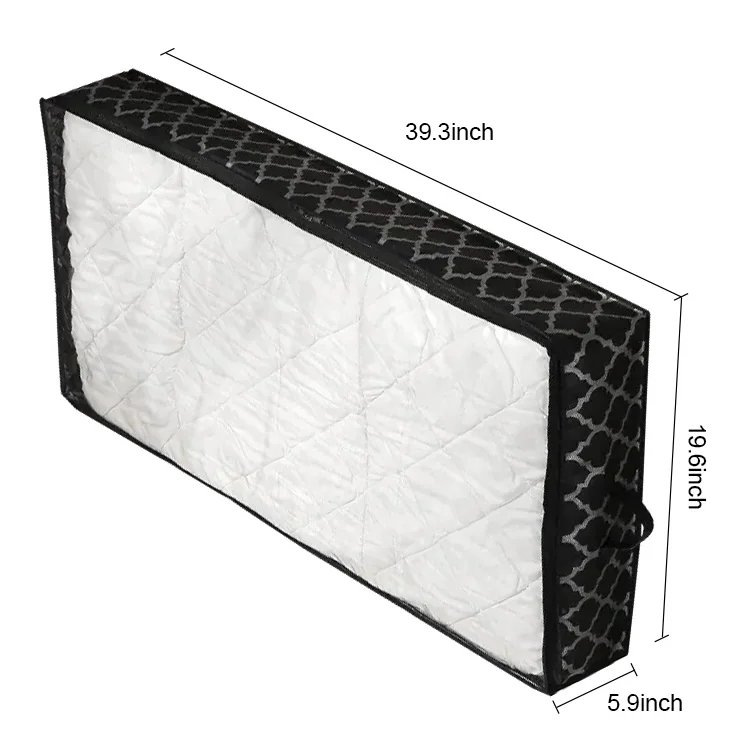 Wardobe Foldable PVC Clear Window dust cover quilt clothes underground Organizer Containers Storage Box With Lid