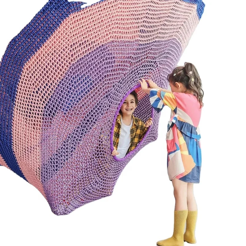 ROPECUBE rainbow rope nets playground children climbing rope net  indoor trampoline park indoor baby game park