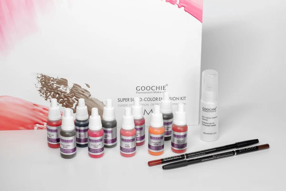 Professional Goochie M8 Kit 10 Colors Permanent Makeup Pigment Kit Tattoo Supplies Tattoo Ink Kit for Eyebrow Lip