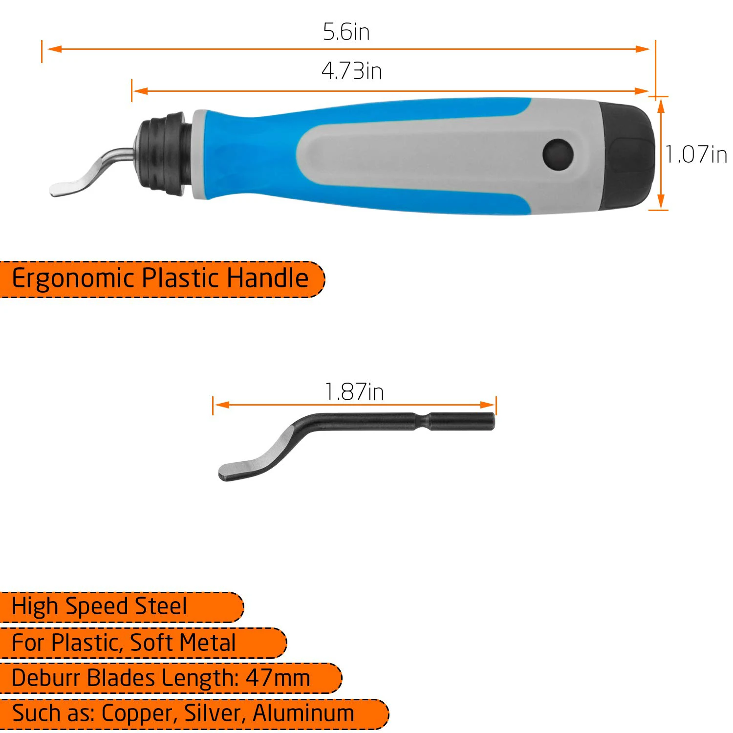 Heavy Duty Deburr Tool 10 S10 blades Tooling Long Reach Extendable Neck  Countersink Reamer Assorted High-Speed Steel Burr