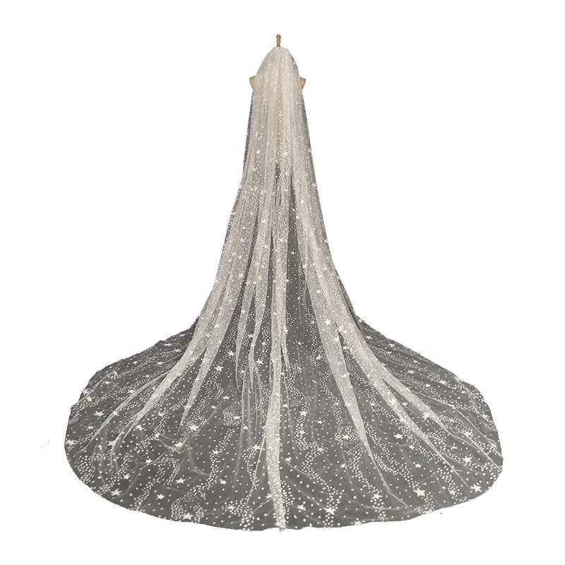 
Simplr design Competitive price 4m*3m big trailing bridal veil Bridal Wedding Veils 