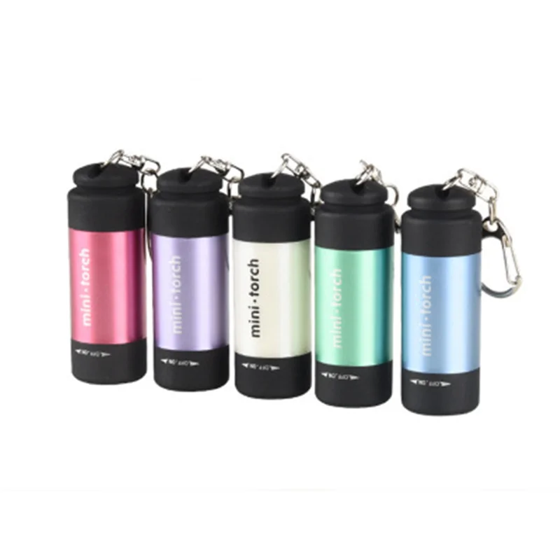 LED Mini Flashlight Key Chain Portable Torch Outdoors Waterproof Built-in Battery USB Rechargeable Hiking Camping Flashlights