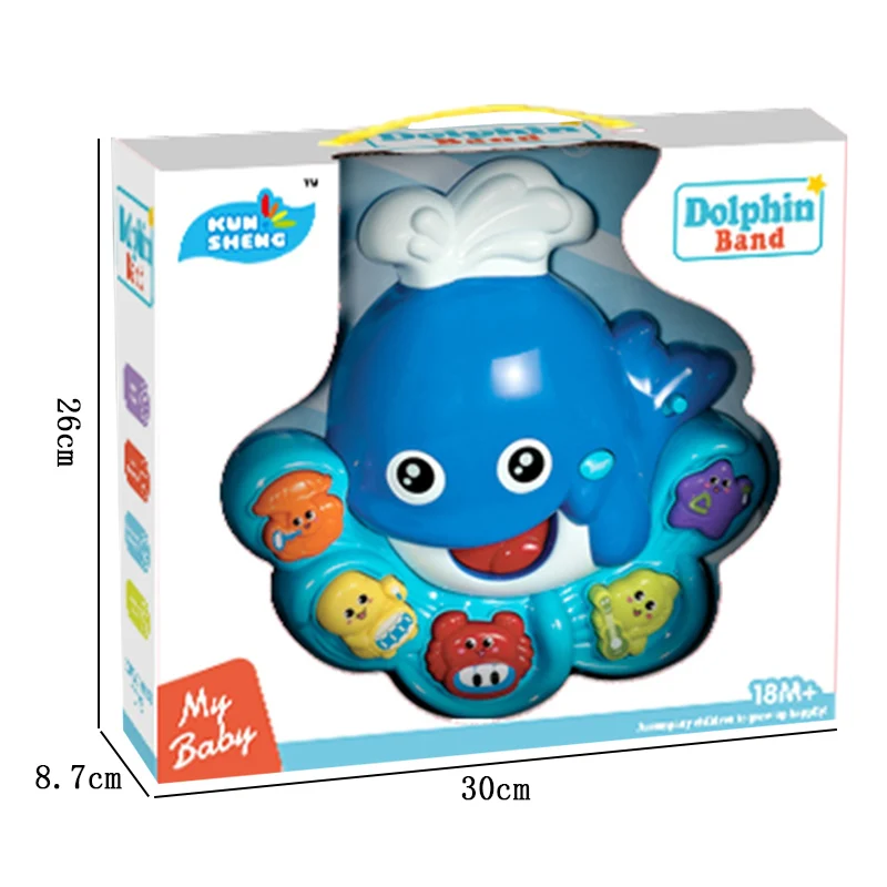 2020 hot selling happy  dolphin plastic piano keyboard learning toy for kids