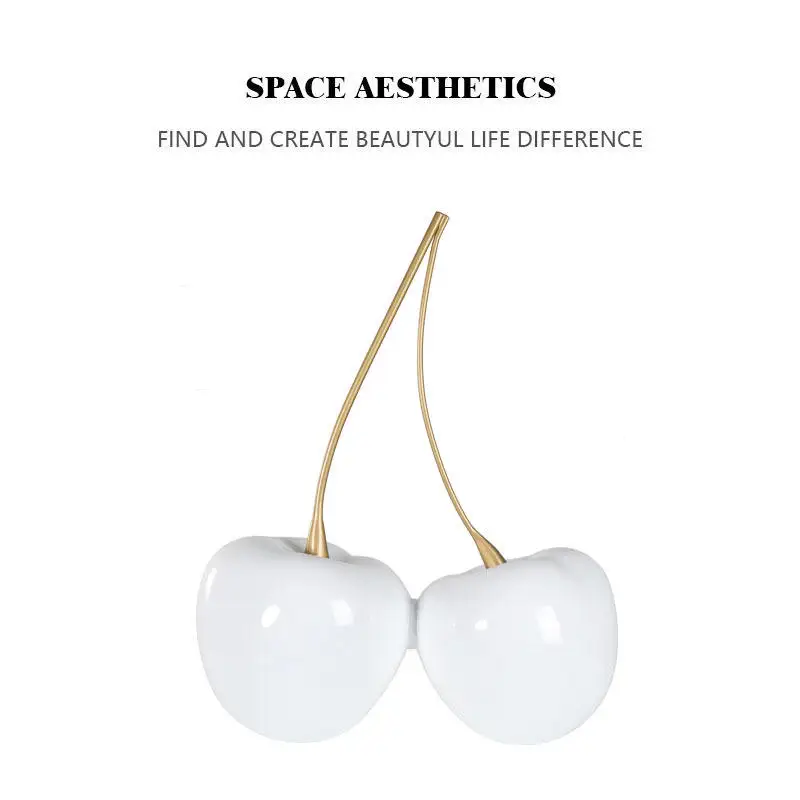 Custom Nordic fiberglass Cherry Sculptures Wholesale Modern resin resin fruit craft sculpture desktop decoration