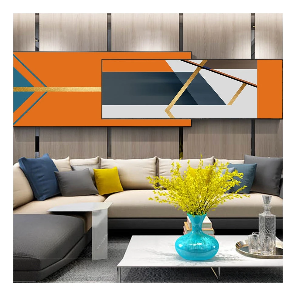 
Geometric frame painting house decoration background painting with frame 3D colorful mural 