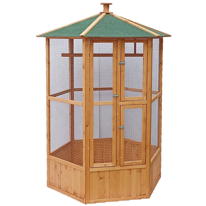 Jaalex Wooden Bird Cage Large Bird Aviary Outdoor Waterproof Luxury Wire Mesh Bird Aviaries For Sale