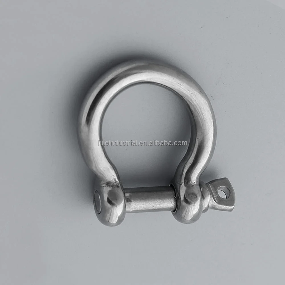 Customized 304 316 Stainless Steel Shackle Sailboat Yacht Screw Pin Anchor Towing Winch Shackles JIS Type Bow Shackles