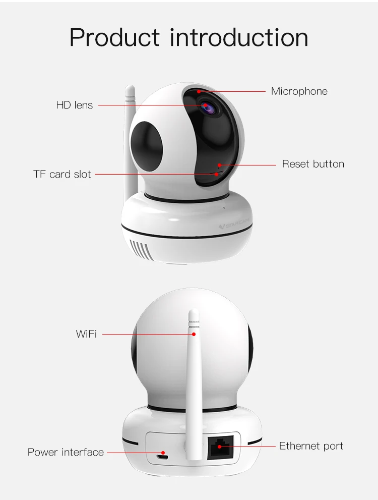  IP-камера VStarcam для домашней безопасности 720P wi-fi запись звука SD-карта памяти P2P мини-камера