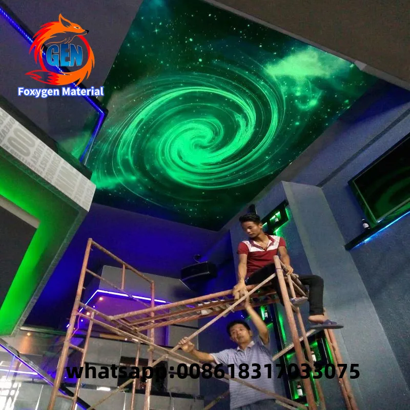 Acoustic Theater False Ceiling Decorative Led Light Polyester Fiber Starry Sky Optic Star False Stretch Ceiling Panel Starry Sky