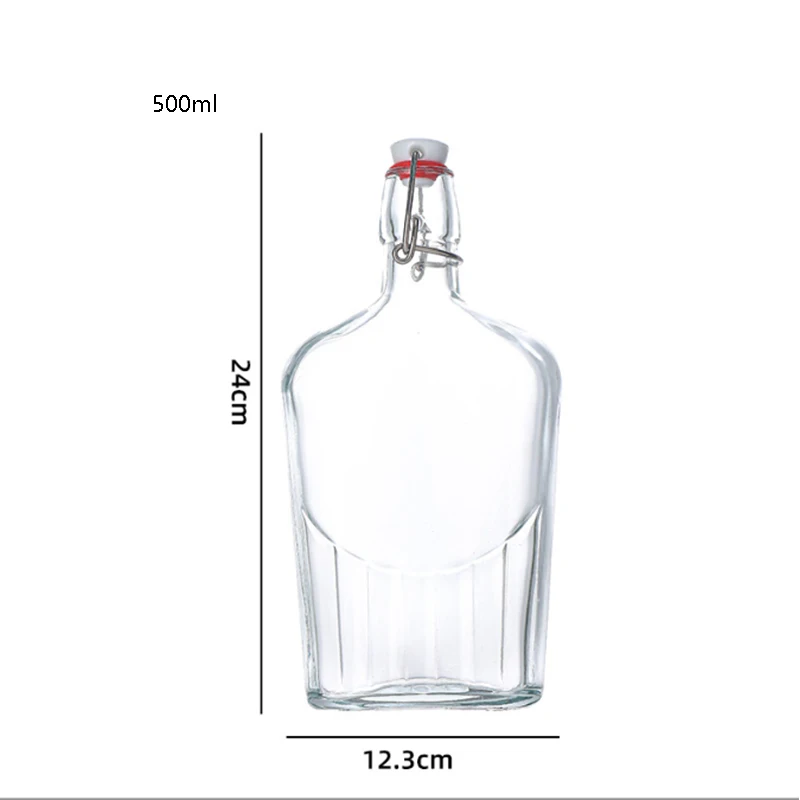 swing top Wine Vodka Glass Bottle 250ml 375ml high quality whiskey glass bottle
