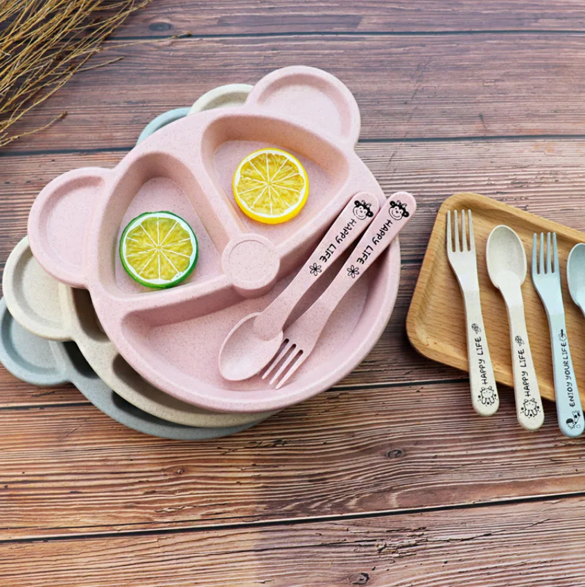 Eco-friendly Food Grade Kids Use Cute Panda Design Kids Child Tableware Sets