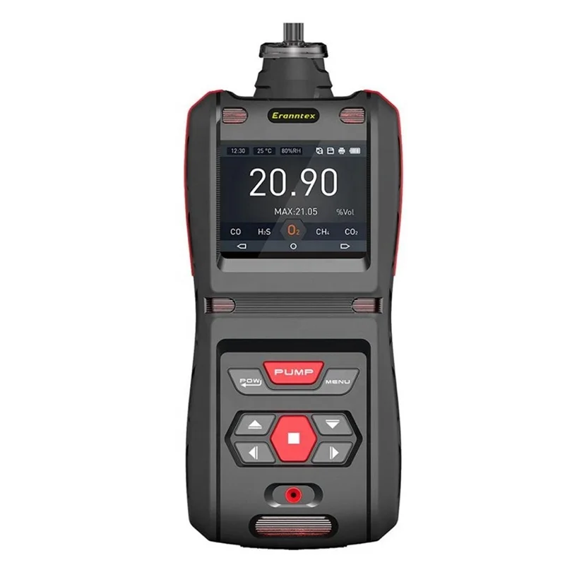 portable 5-in-1 gas detector CO H2S O2  Ex CO2 meters gas analyzers With built-in pump For industry