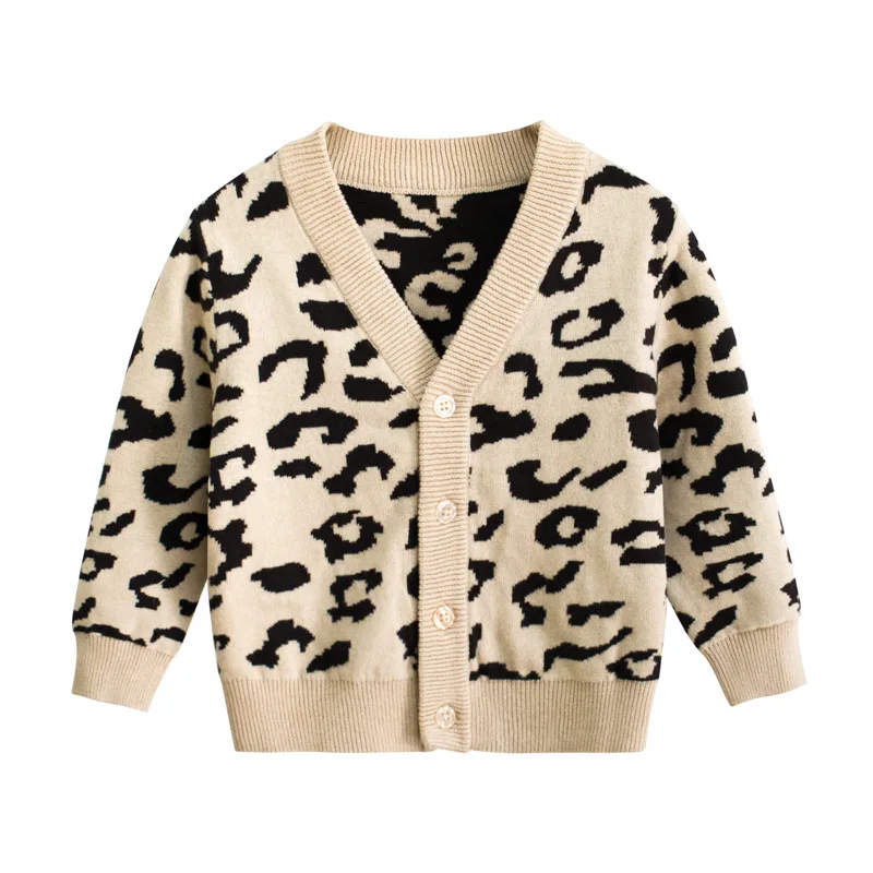 Manufacturer Cardigan Kids Boys Clothes Leopard Jacquard Knit Sweater
