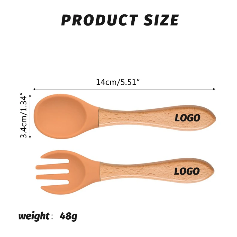 2024 Newest Animal Food Grade Silicone Safely Suction Bowls Baby with BPA Free Silicone Wooden Handle Spoon Fork Set